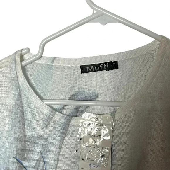 Vtg Moffi jersey knit,beaded,printed,floral sweater,NWT classy cottagecore - Picture 4 of 11